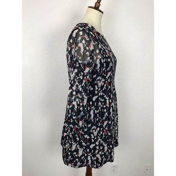 Club Monaco Delaynee Silk Sheer Pleated Dress - Picture 4 of 8